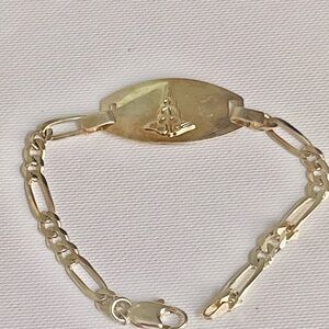 VTG Sterling Silver Figaro Link Chain
Medical Alert Bracelet Sz 7"
